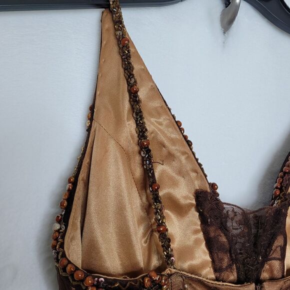 Sherry Haute Couture Beaded Sequin Mini Dress Size 6 - Picture 10 of 14